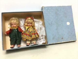 Rare Vintage Nancy Ann 5.  5 " Bisque Storybook Dolls - Hansel,  Grethel 177