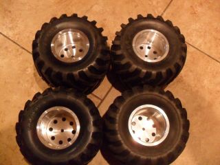 Vintage Kyosho Monster Truck Aluminum Rims And Tires Great