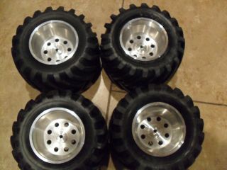 Vintage Kyosho Monster Truck Aluminum Rims and Tires Great 2