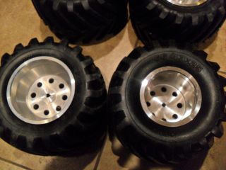 Vintage Kyosho Monster Truck Aluminum Rims and Tires Great 5