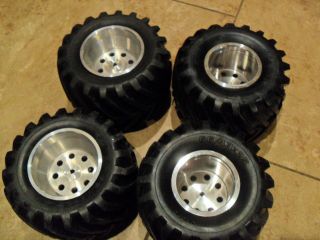 Vintage Kyosho Monster Truck Aluminum Rims and Tires Great 8