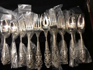 Gorham Crown Baroque Sterling Flatware Set for 24 Bridal Gift 2