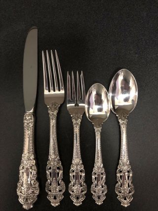 Gorham Crown Baroque Sterling Flatware Set for 24 Bridal Gift 5