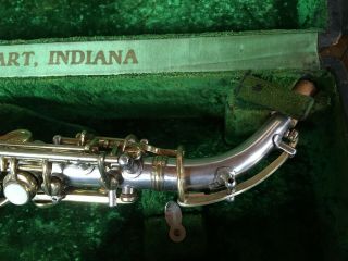 1918 Conn Vintage Curved Soprano Saxophone Silver w/Gold Keys Plays Well 12