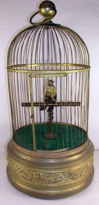 Vintage Bontems French Singing Bird Automaton Bird Cage Music Box As Found