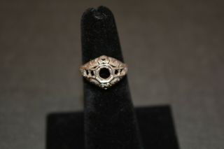 Antique Art Deco Vintage Ring Setting Mounting Mount Platinum 4 - 5mm