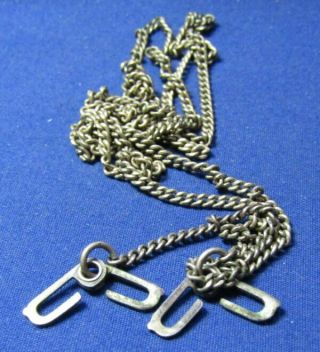 Wwii Sterling Army Navy Usmc Dog Tag Chain With J - Hooks Weighs 10.  8 Grams