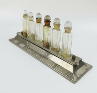 Early rare Guerlain champs elysees art deco metal & bottle tester store display 4