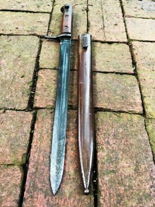 Antique Italian Dagger M 1891 Carcano Bayonet Short Sword With Scabbard