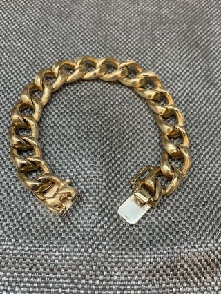 HEAVY 14k Solid Gold Zelman & Friedman Vintage Cuban Link Bracelt 53g 4