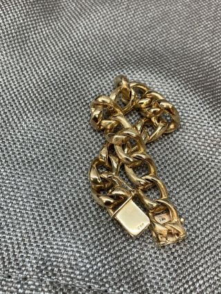 HEAVY 14k Solid Gold Zelman & Friedman Vintage Cuban Link Bracelt 53g 5