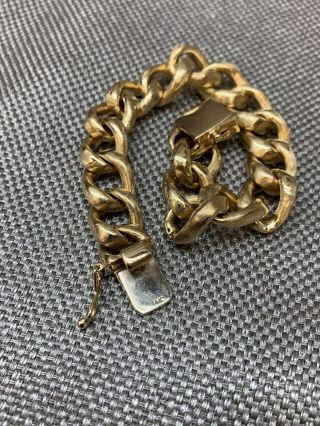 HEAVY 14k Solid Gold Zelman & Friedman Vintage Cuban Link Bracelt 53g 6