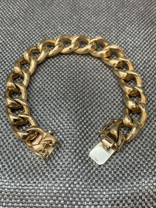 HEAVY 14k Solid Gold Zelman & Friedman Vintage Cuban Link Bracelt 53g 8