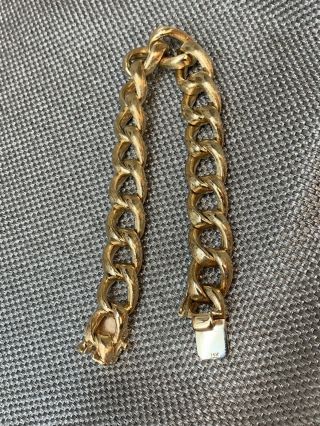 HEAVY 14k Solid Gold Zelman & Friedman Vintage Cuban Link Bracelt 53g 9