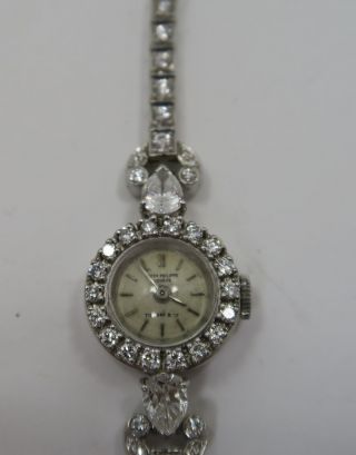 Rare - Vintage - Tiffany & CO x Patek Philippe - Platinum Ladies Diamond Watch 8