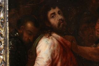 MICHIEL COXIE (1499 - 1592) RARE FLEMISH OIL ON COPPER PANEL - ARREST OF CHRIST 4