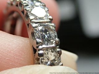 Vintage 4tcw Ultra White Bright Platinum Massive Diamond Eternity Ring 8