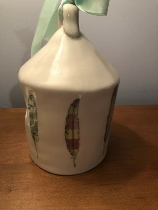 Rae Dunn Rare Round Feather Birdhouse M Stamped Vintage Retired 4
