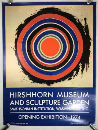 Hirshhorn Museum Opening Exhibition Poster 1974 Kenneth Noland Vintage 32 " X 24 "