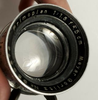 Meyer Primoplan 5cm (50mm) f1.  5 Arri Standard Cine Lens Prewar Very Rare 3