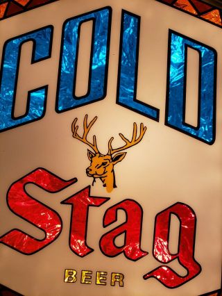 VINTAGE SCARCE BIG BREWERIANA SIGN: Large Bright Stag Beer Lighted Sign - 3