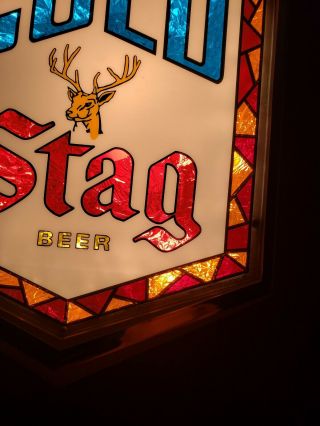 VINTAGE SCARCE BIG BREWERIANA SIGN: Large Bright Stag Beer Lighted Sign - 5