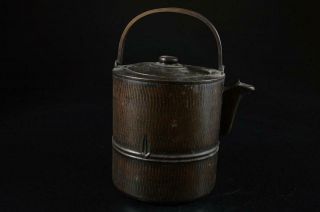 S9: Japanese Copper Bamboo Joint - Shaped Water Jug Teapot Mizutsugi Suichu