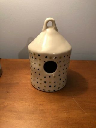 Rae Dunn Rare Polka Dot Birdhouse M Stamped Vintage Retired