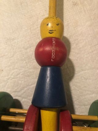 Vintage Playskool Wooden Bells Popper Push Toy for Toddler And Mop. 5