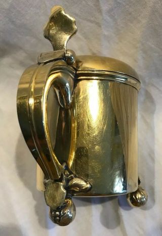 TIFFANY Co Denmark Solid Sterling Silver Tankard Footed Lidded Gold Tone 8