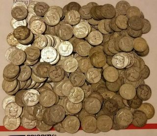 $85 Franklin Half Dollars 90 Silver 170 Mixed Date Average Circulated Halves