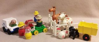 Fisher Price " Play Family Farm " 915 Parts To Complete Set Fisher Price 1967