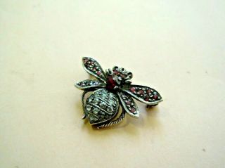 imper.  Russian Faberge design 84 Silver Fly brooch with Ruby stones & Crystas 6