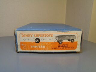Dinky Toys Vintage Trade Box For Large Trailer No 551 Very Rare Item Very Good
