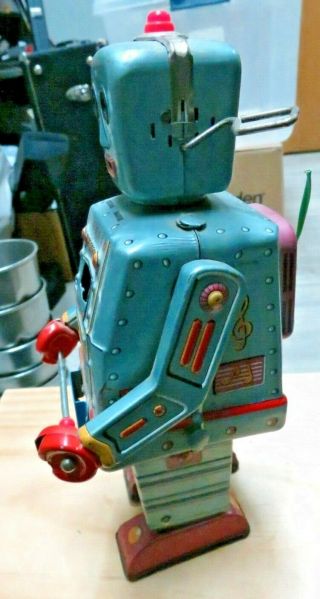 Vintage R57 TN Japan Tin Litho Drummer Robot Nomura READ DESC 3