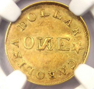 1837 - 42 C.  Bechtler Carolina Gold Dollar G$1 28 Gr - Ngc Au Detail - Rare Coin