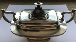 GORHAM STAFFORD STERLING SILVER LIDDED SOUP TUREEN LARGE HEAVY DISH 1900 GRAMS 2
