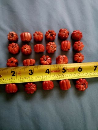 Antique Old Natural Red Coral Beads Large Circa 1600 - 1800.  Rare