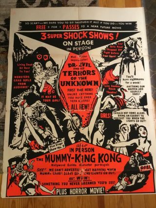 Spook Show Poster Dr.  Evil One - Sheet Vintage Day - Glo Goodness