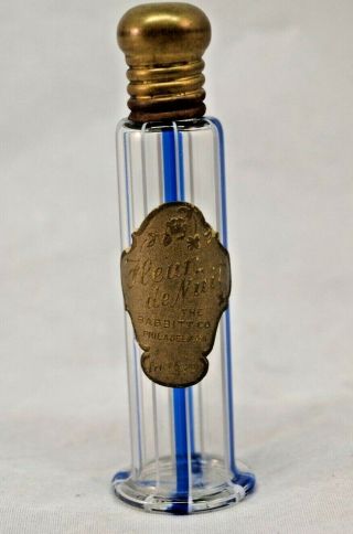 Antique Perfume Bottle Fleur De Nuit Babbitt Co With Label And Lid