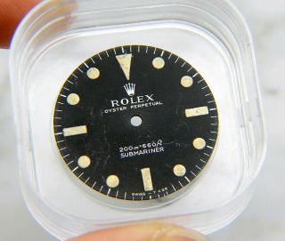 Vintage Rolex Submariner 5513 Meters First Matte Black Cream Watch Dial