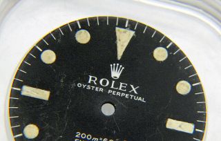 Vintage Rolex Submariner 5513 Meters First Matte Black Cream Watch Dial 2