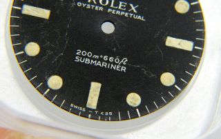 Vintage Rolex Submariner 5513 Meters First Matte Black Cream Watch Dial 3