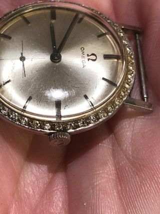 18K Gold Omega Men’s Watch Vintage 43 Diamonds White Gold 10