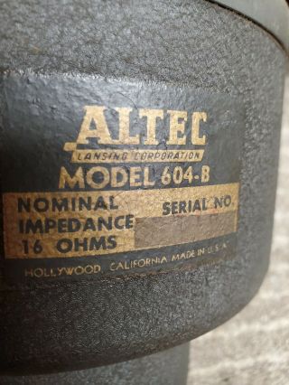 Altec 604b Vintage 15 