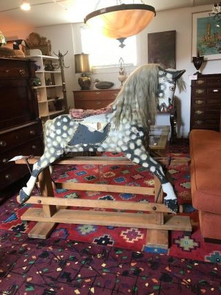 antique English rocking horse 2