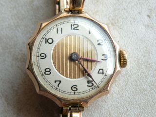 Vintage 9ct Gold Ladies Rolex Wrist Watch.  With 9 Ct Gold Bracelet.
