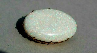 Antique 9ct Gold Brooch / Pin With Huge Solid Natural Opal.