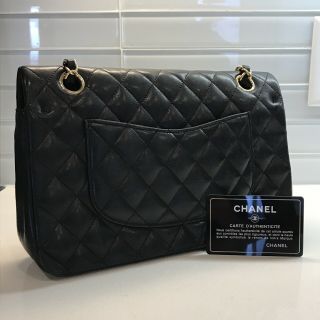 Authentic Chanel Vintage Classic Double Flap Handbag Quilted Lambskin Medium 9