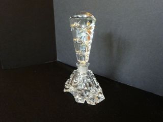 Very Pretty Estate Vintage Faceted Cut Crystal Heavy Perfume Bottle Decanter